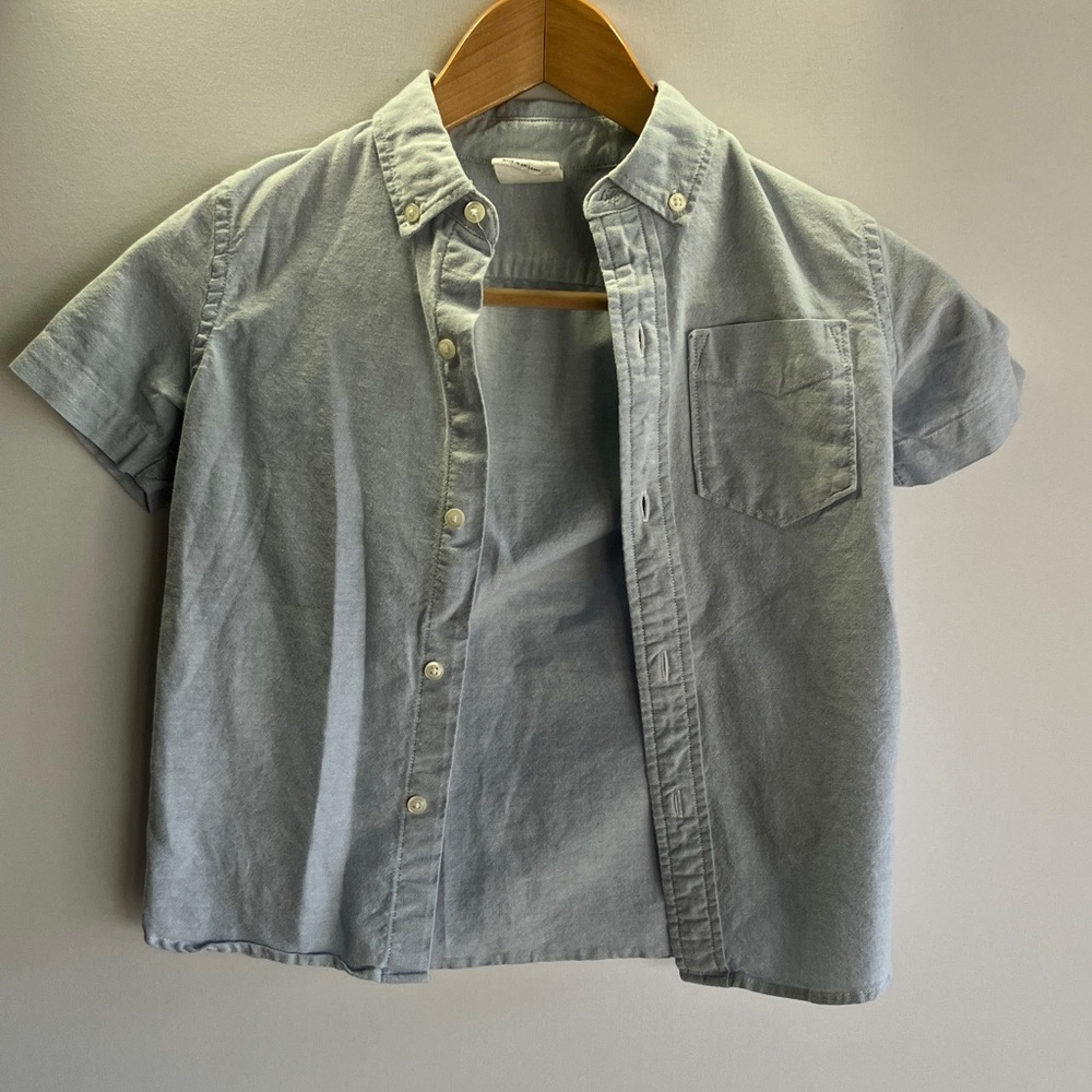 GAP Kids Light Blue & White Button Down Shirts, Pair